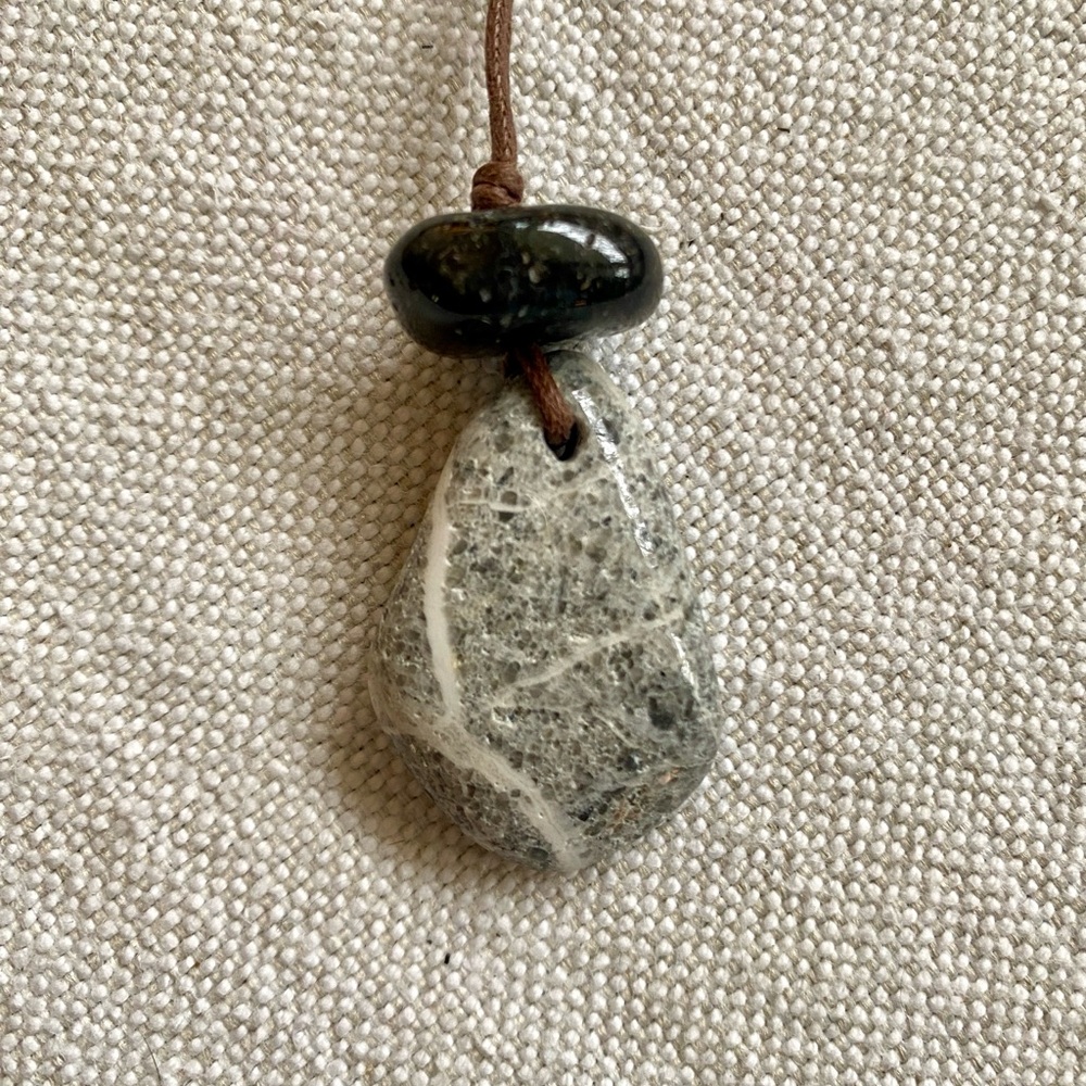 Black and Gray Natural Stone Necklace